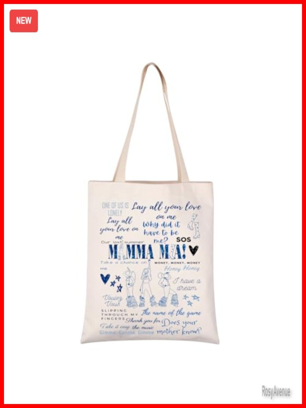 Canvas Musical Tote Bag Water Resistant Shoulder Bag for Weekend Travel